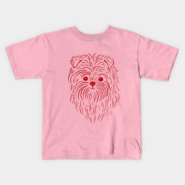 Affenpinscher (Pink and Red) Kids T-Shirt by illucalliart